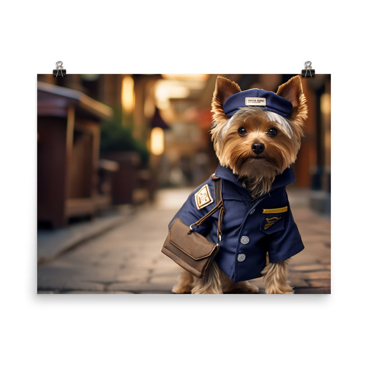 Yorkshire Terrier Mail Carrier Photo paper poster - PosterfyAI.com