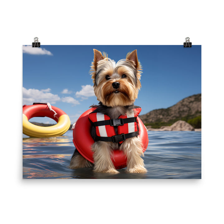 Yorkshire Terrier Lifeguard Photo paper poster - PosterfyAI.com