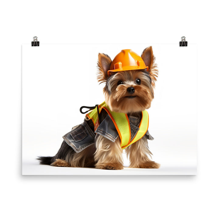 Yorkshire Terrier Contractor Photo paper poster - PosterfyAI.com