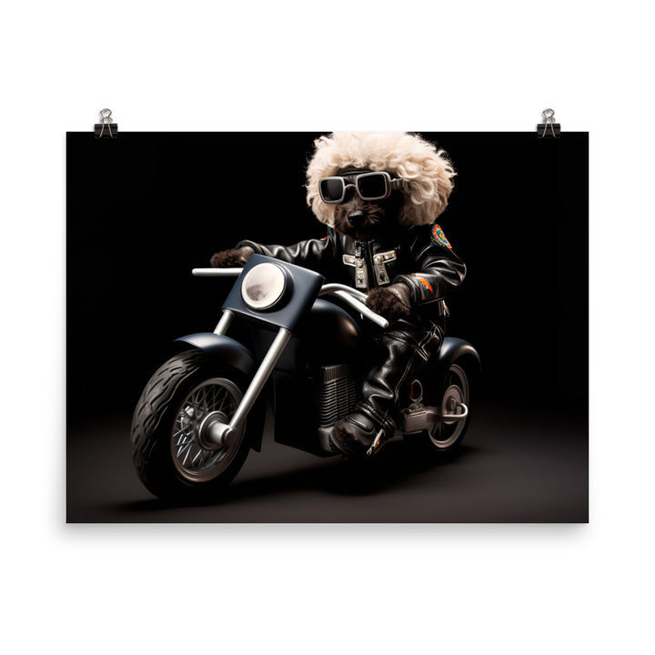 Poodle Superbike Athlete Photo paper poster - PosterfyAI.com