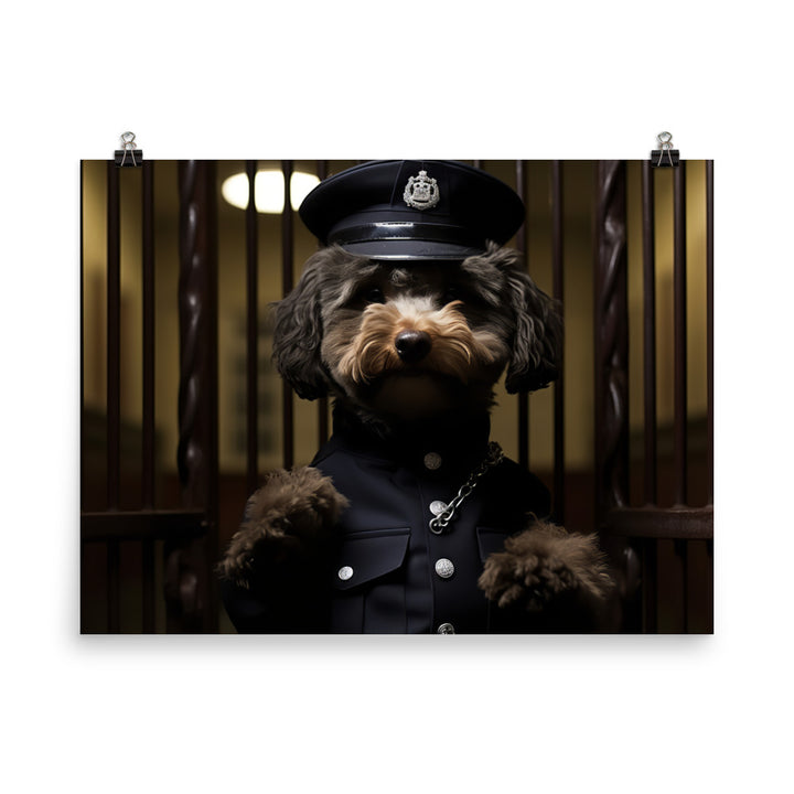 Poodle Prison Officer Photo paper poster - PosterfyAI.com