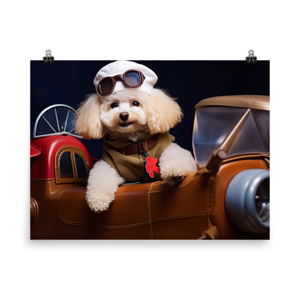 Poodle Pilot Photo paper poster - PosterfyAI.com