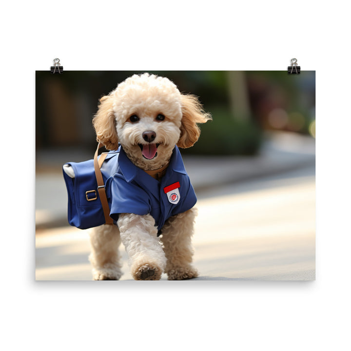 Poodle Mail Carrier Photo paper poster - PosterfyAI.com