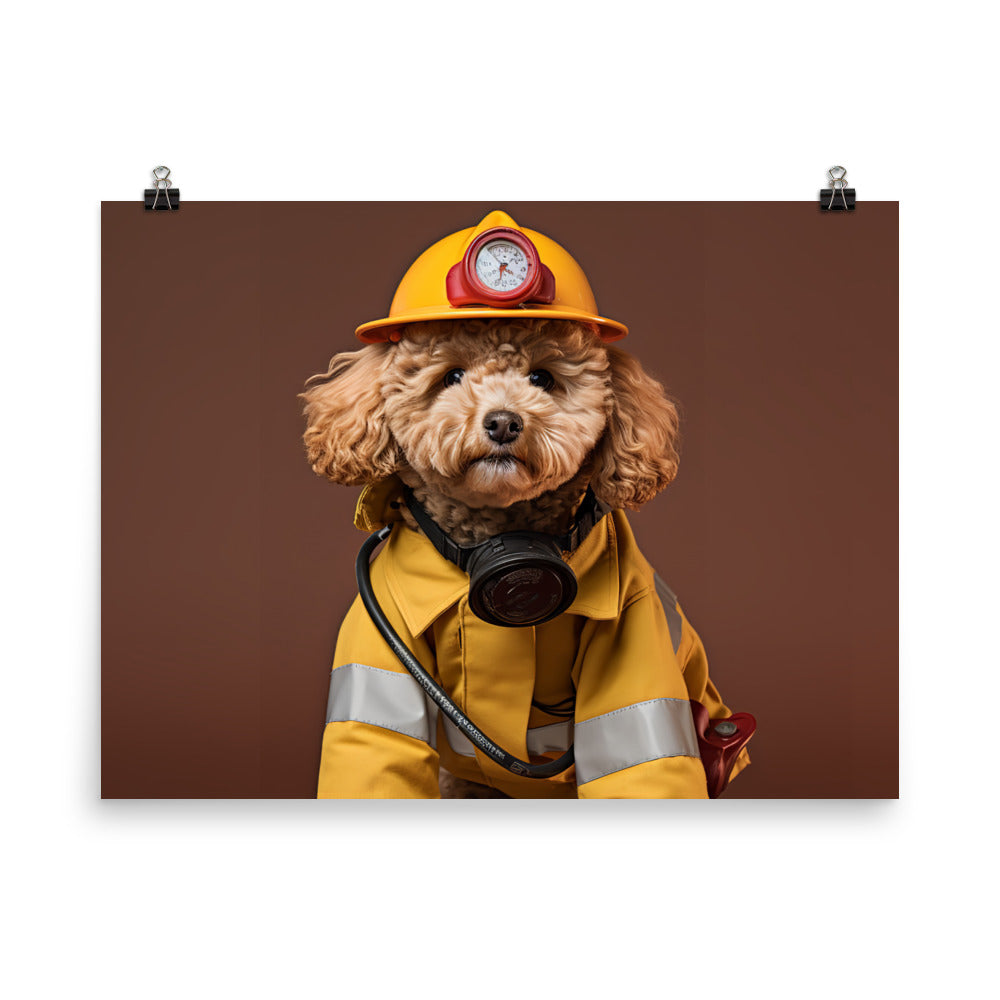 Poodle Firefighter Photo paper poster - PosterfyAI.com