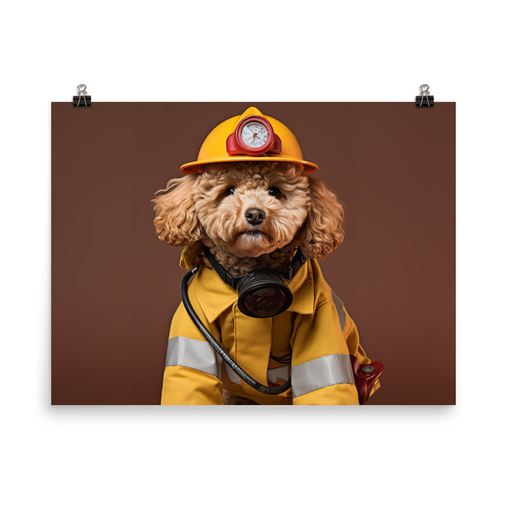 Poodle Firefighter Photo paper poster - PosterfyAI.com