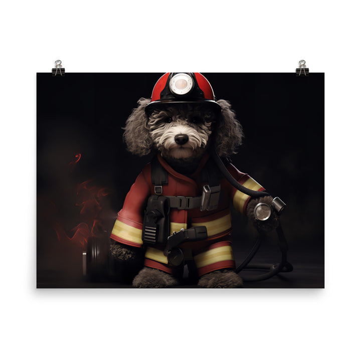 Poodle Firefighter Photo paper poster - PosterfyAI.com