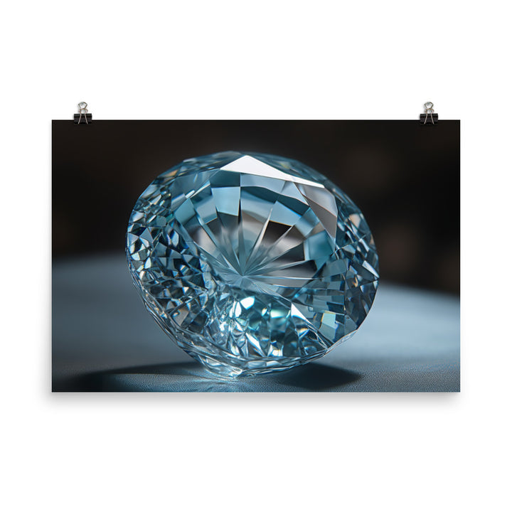 A stunning bluish diamond photo paper poster - Posterfy.AI