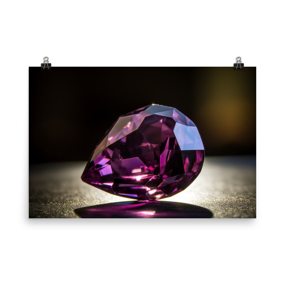 A regal purple diamond photo paper poster - Posterfy.AI