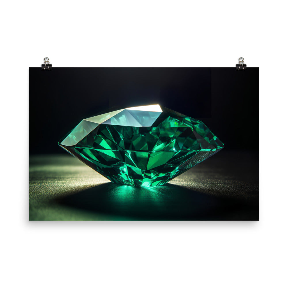 A large green diamond photo paper poster - Posterfy.AI