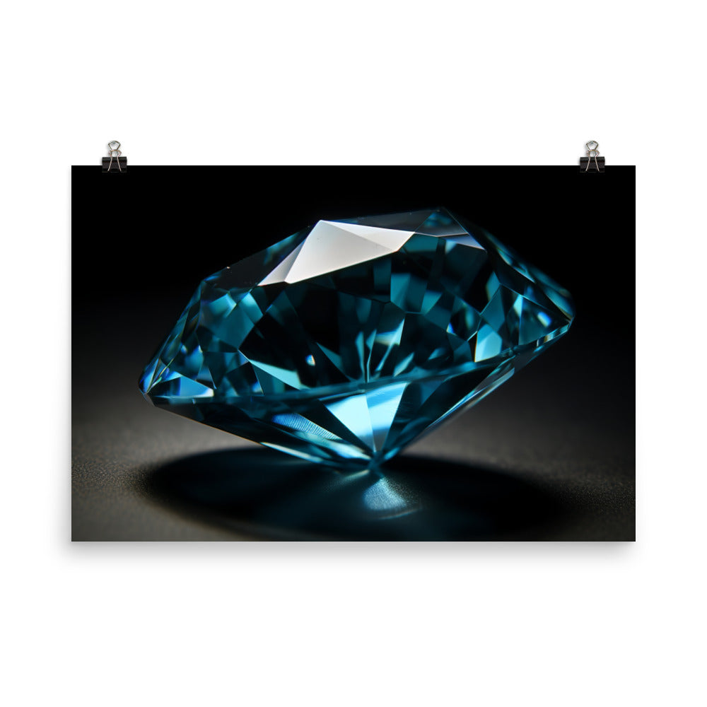 A brilliant blue diamond photo paper poster - Posterfy.AI