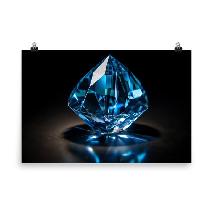 A brilliant blue diamond photo paper poster - Posterfy.AI