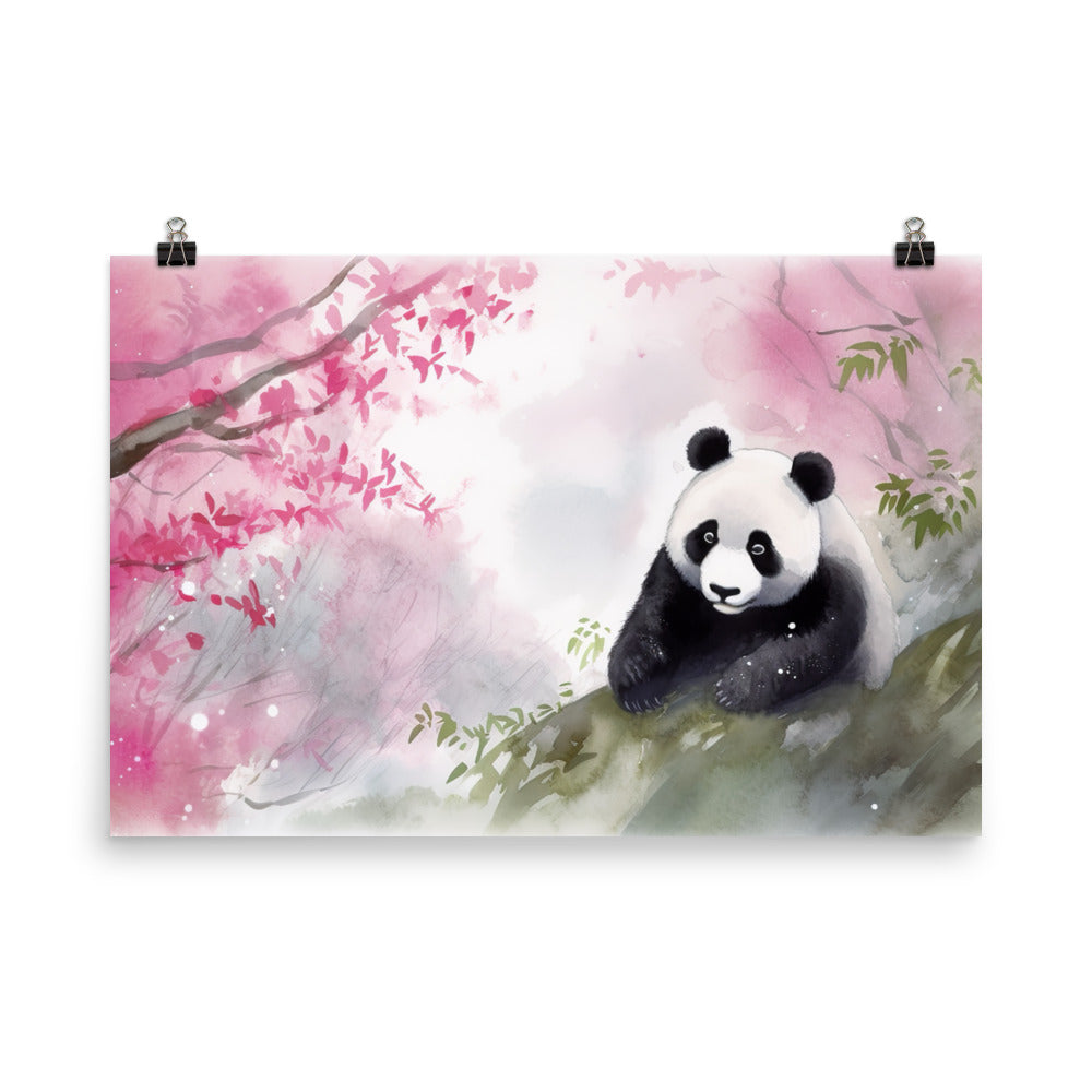 Panda in a Bamboo Grove photo paper poster - Posterfy.AI