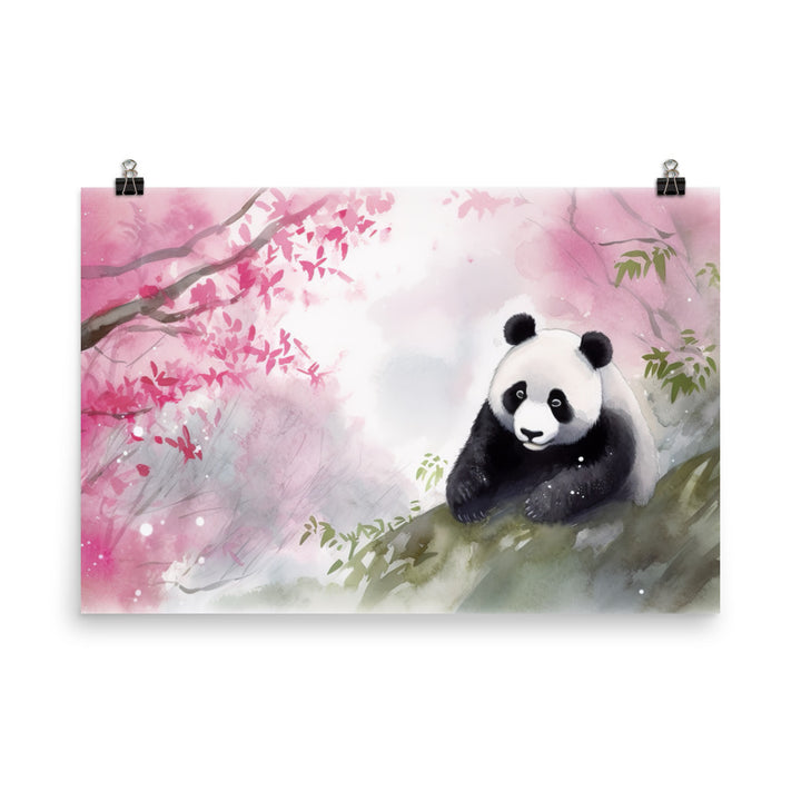 Panda in a Bamboo Grove photo paper poster - Posterfy.AI