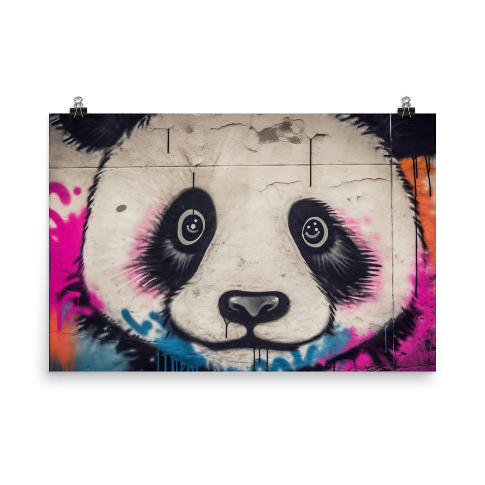 Panda Graffiti photo paper poster - Posterfy.AI