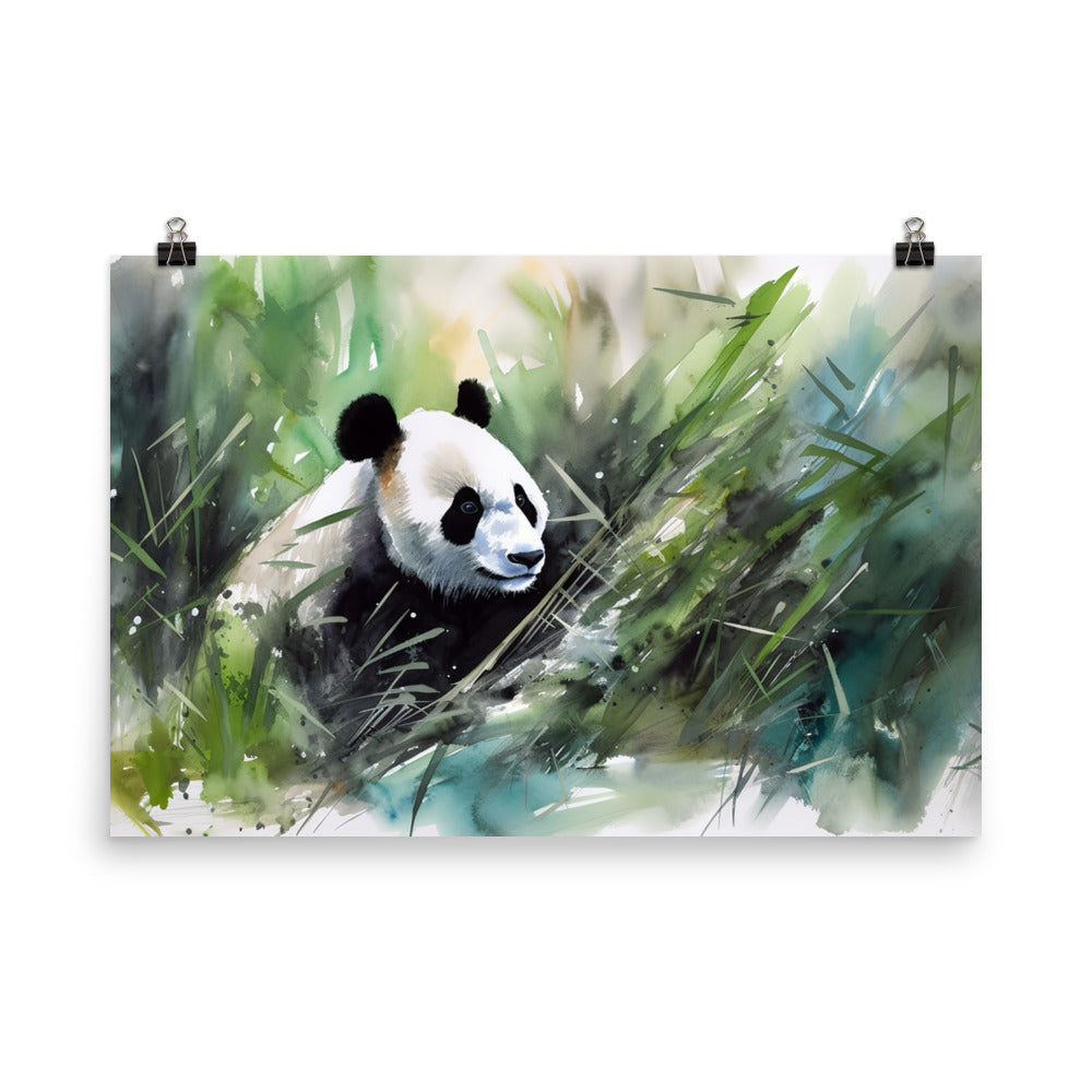 Panda Bliss photo paper poster - Posterfy.AI