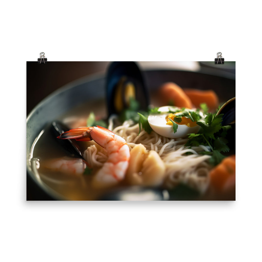 Seafood Ramen photo paper poster - Posterfy.AI