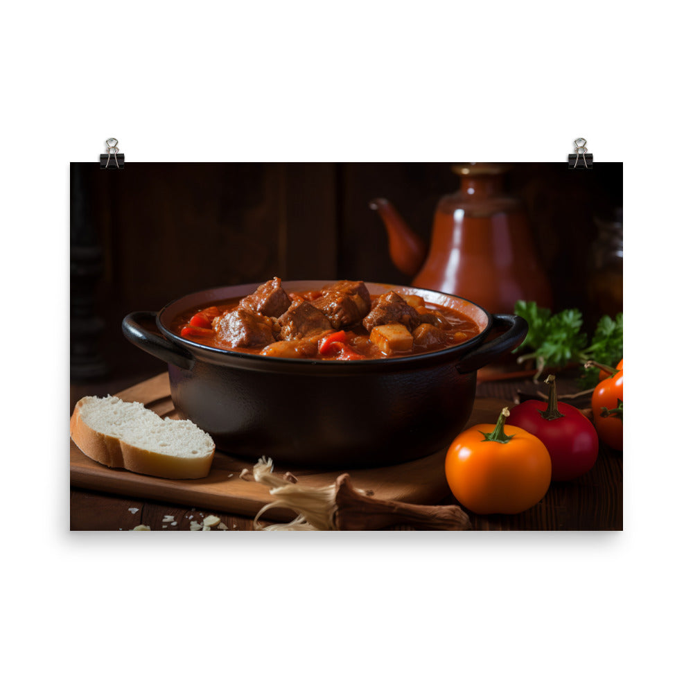 Goulash - A classic Hungarian recipe photo paper poster - Posterfy.AI