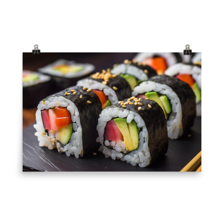 Delicious and Healthy Sushi Options photo paper poster - Posterfy.AI