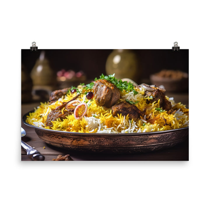 Biryani - The Perfect Combination of Meat and Rice photo paper poster - Posterfy.AI