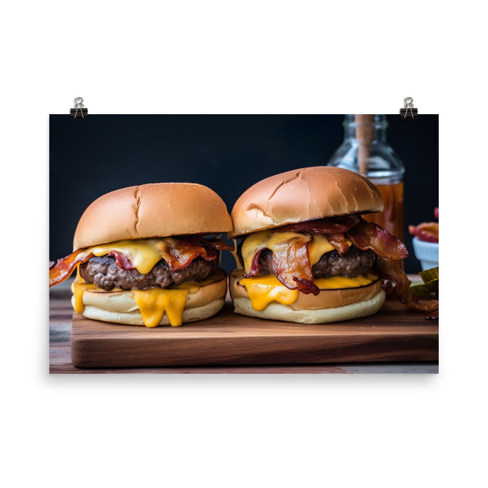 Bacon Cheeseburgers photo paper poster - Posterfy.AI
