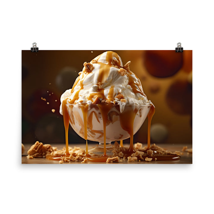 Nutty Caramel Sundae photo paper poster - Posterfy.AI