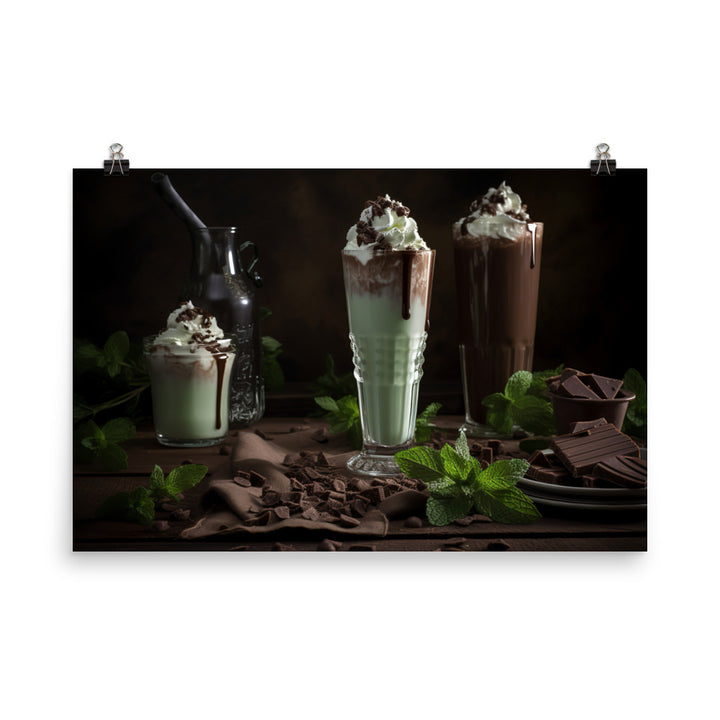 Mint Chocolate Chip Milkshake photo paper poster - Posterfy.AI