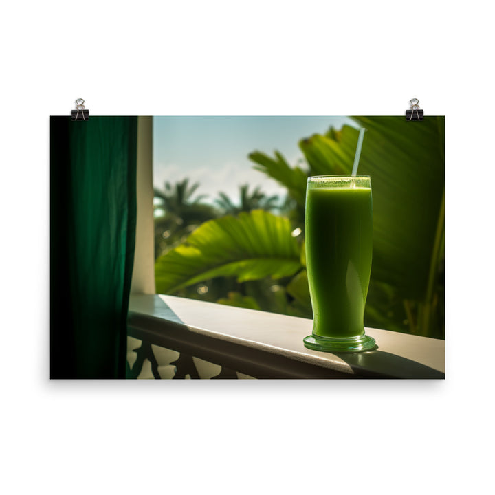 Tropical green smoothie photo paper poster - Posterfy.AI