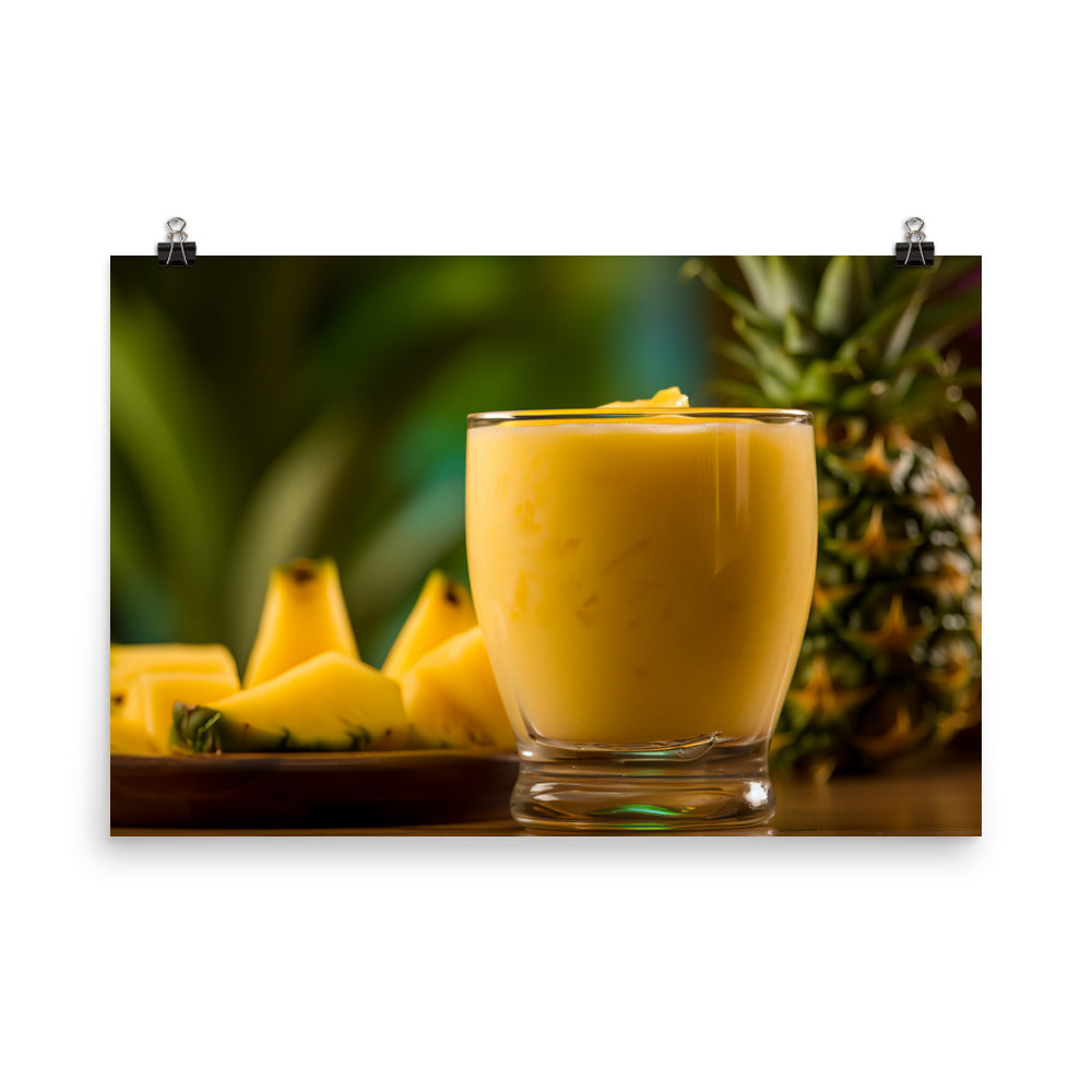 Refreshing mango pineapple smoothie photo paper poster - Posterfy.AI