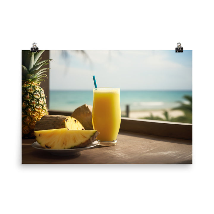 Mango pineapple smoothie photo paper poster - Posterfy.AI