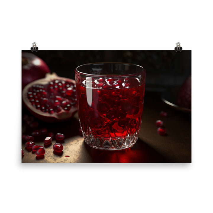 Deep red pomegranate juice photo paper poster - Posterfy.AI