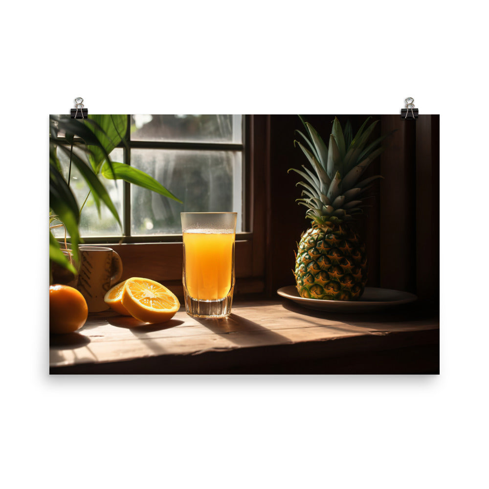 Pineapple juice photo paper poster - Posterfy.AI