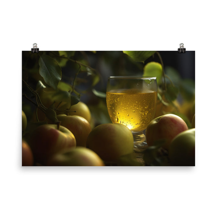 Fresh apple juice photo paper poster - Posterfy.AI