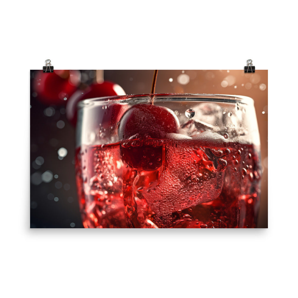 Cherry Soda Summer Splash photo paper poster - Posterfy.AI