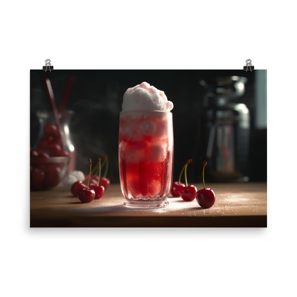 Cherry Soda Float Delight photo paper poster - Posterfy.AI