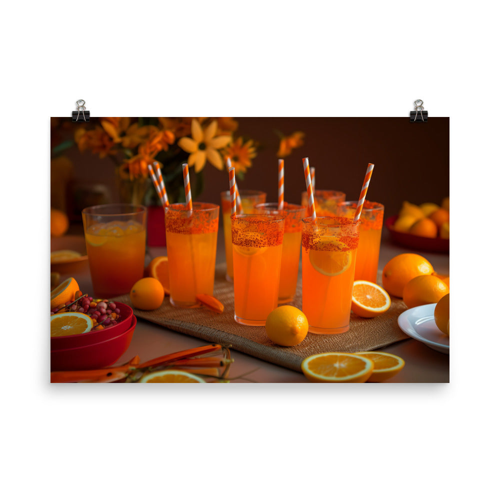 Orange Fizz Fiesta photo paper poster - Posterfy.AI