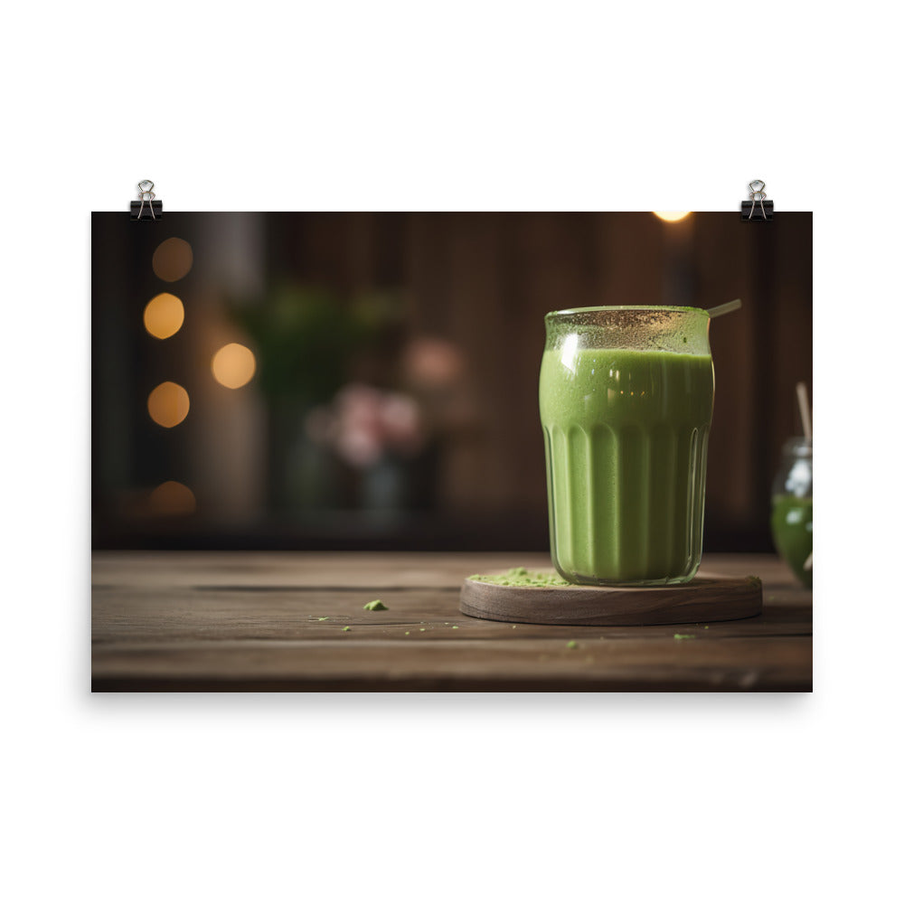 Matcha Smoothie photo paper poster - Posterfy.AI