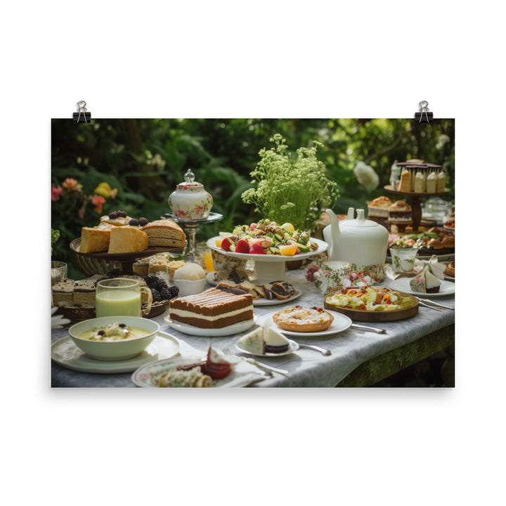 Garden Tea Party photo paper poster - Posterfy.AI