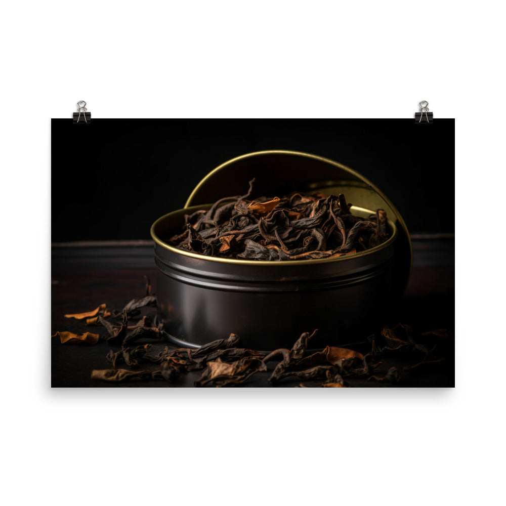 Black Tea Leaves photo paper poster - Posterfy.AI