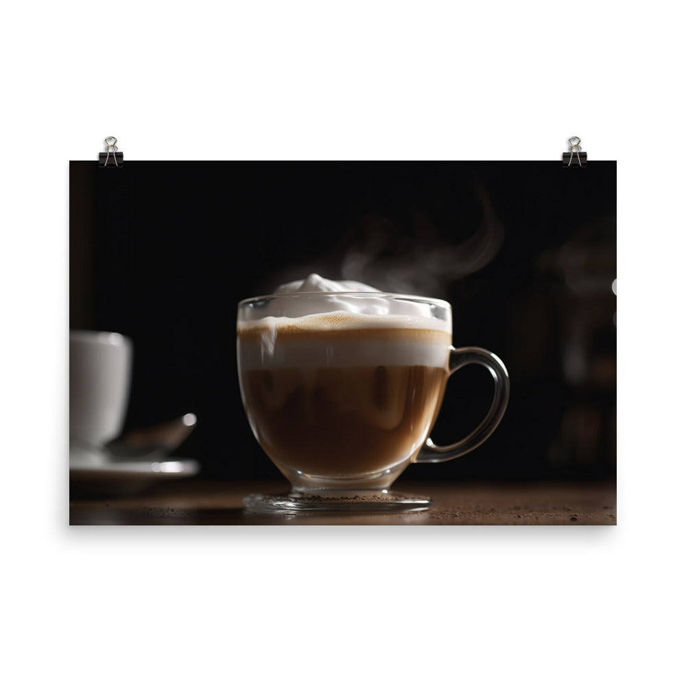Creamy Cappuccino Delight photo paper poster - Posterfy.AI