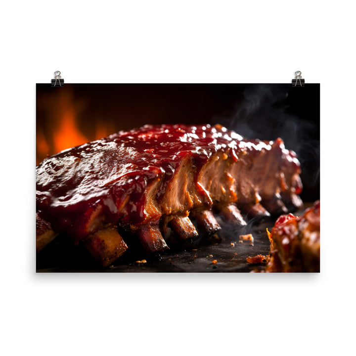 Sizzling Barbecue Rib photo paper poster - Posterfy.AI