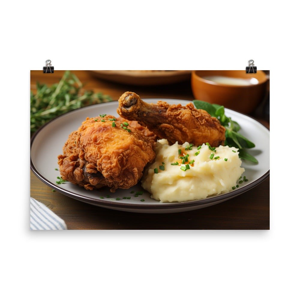 Southern style Buttermilk Fried Chicken photo paper poster - Posterfy.AI