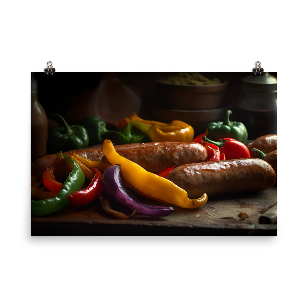 Sausage and Peppers photo paper poster - Posterfy.AI