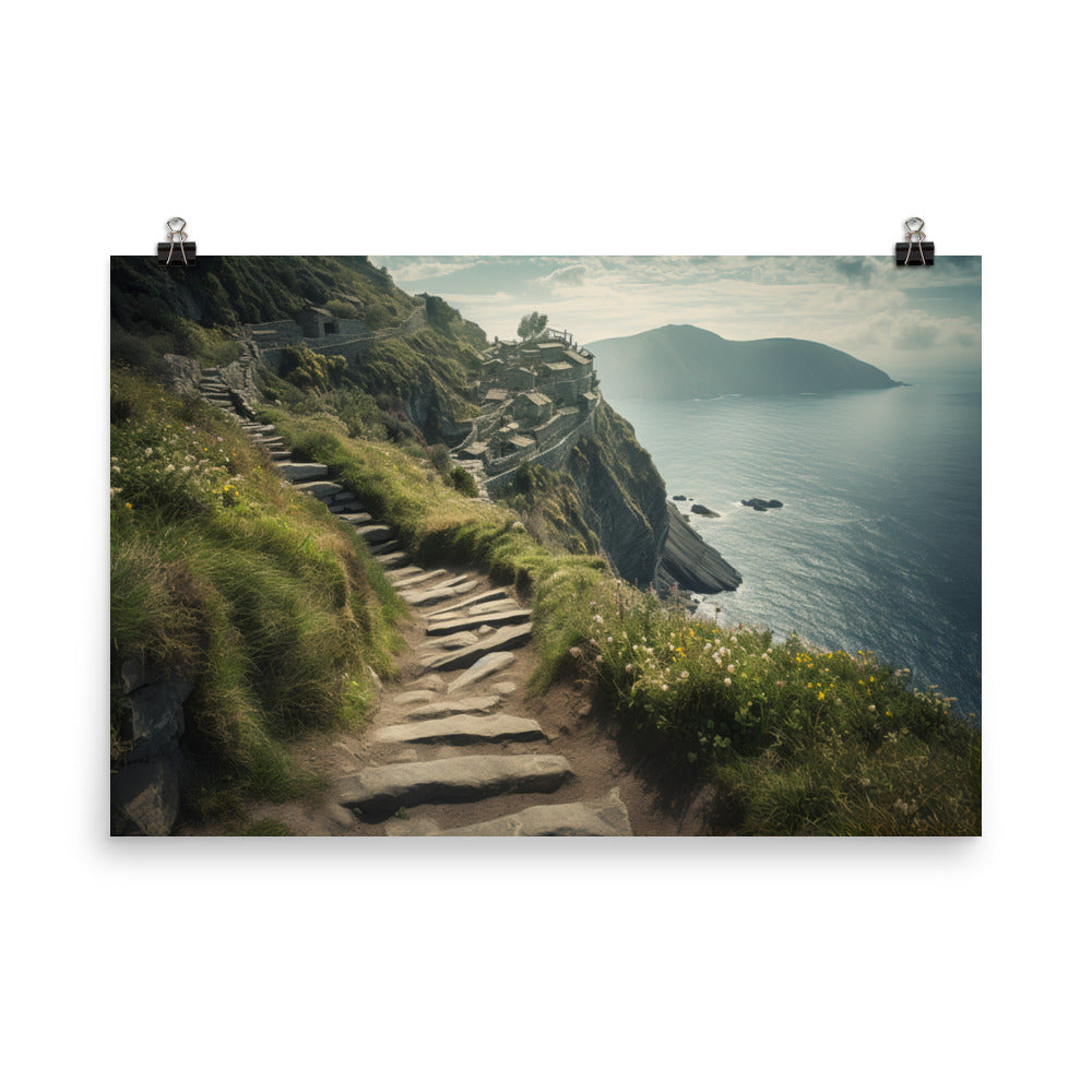 Trails of the Cinque Terre photo paper poster - Posterfy.AI