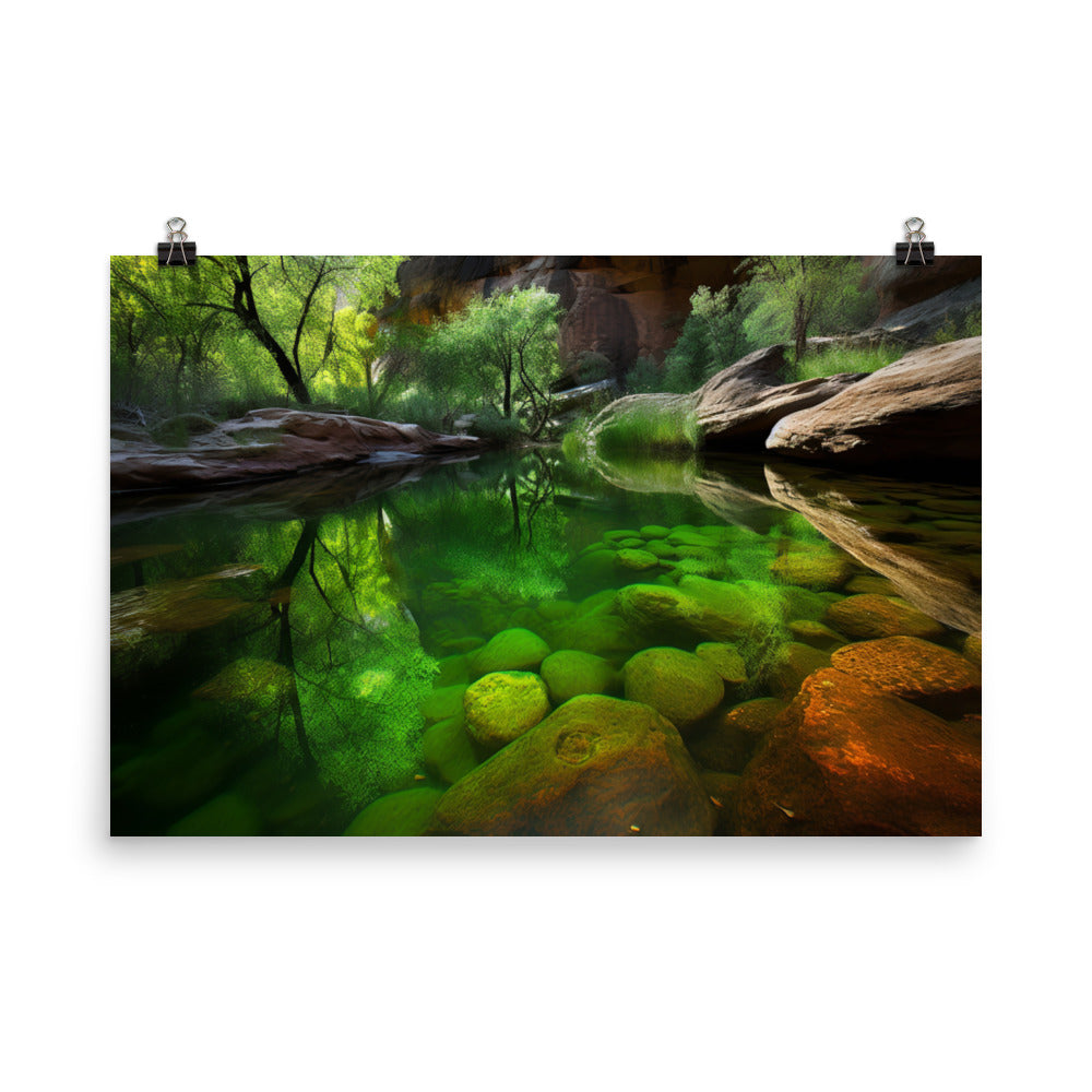 Unveiling Oasis Like Serenity in Zion photo paper poster - Posterfy.AI