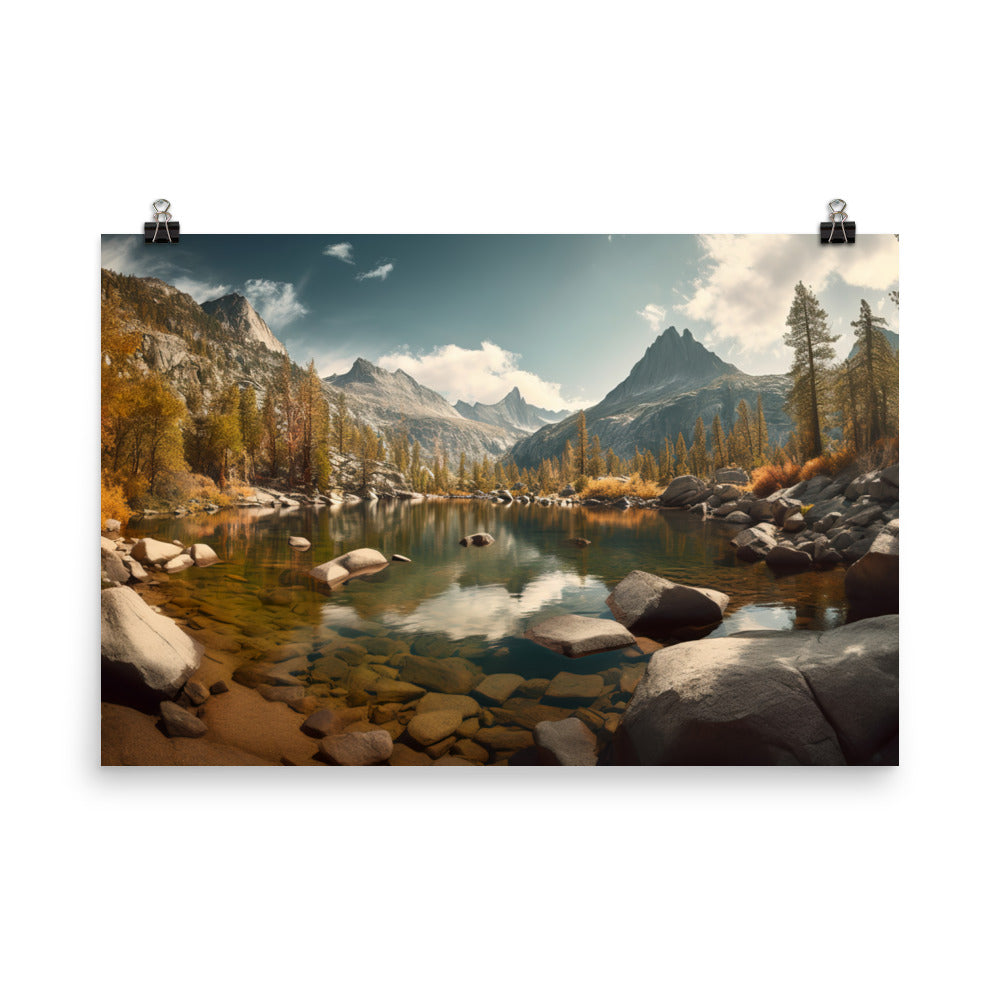 Yosemites Pristine Alpine Lakes photo paper poster - Posterfy.AI