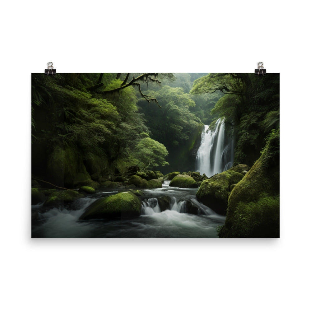 Nachi Falls in a Tranquil Setting photo  paper poster - Posterfy.AI