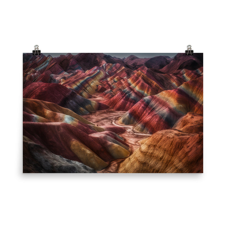 Surreal Beauty of Zhangye Danxia Landform photo paper poster - Posterfy.AI