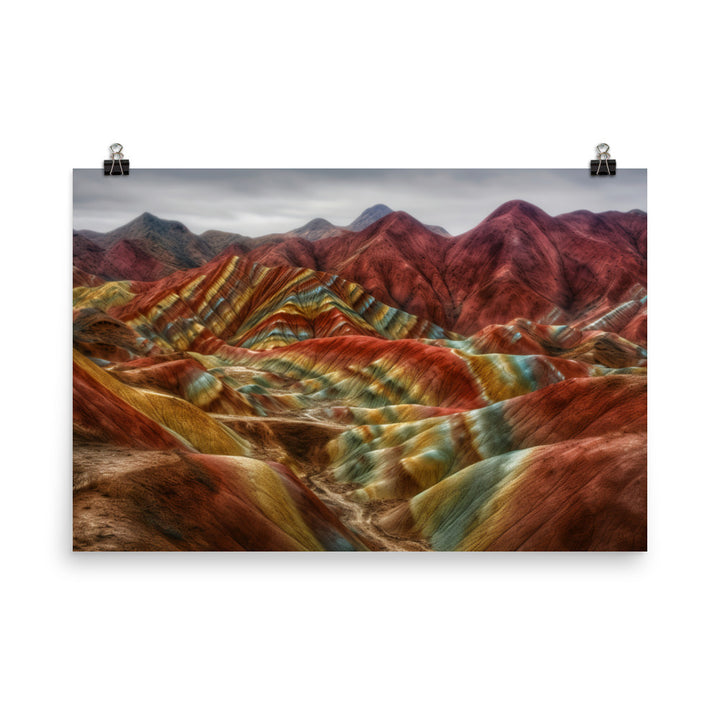 Surreal Beauty of Zhangye Danxia Landform photo paper poster - Posterfy.AI