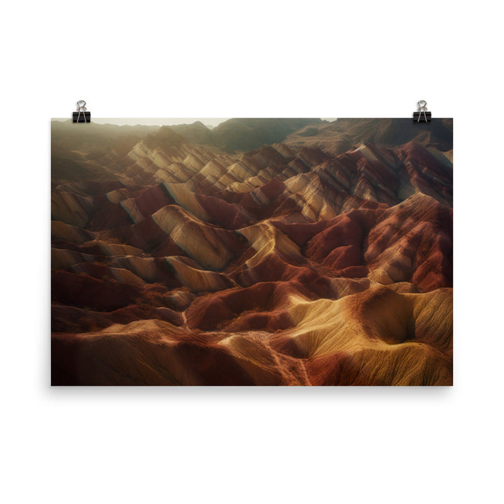 Dynamic Textures of Zhangye Danxia Landform photo paper poster - Posterfy.AI