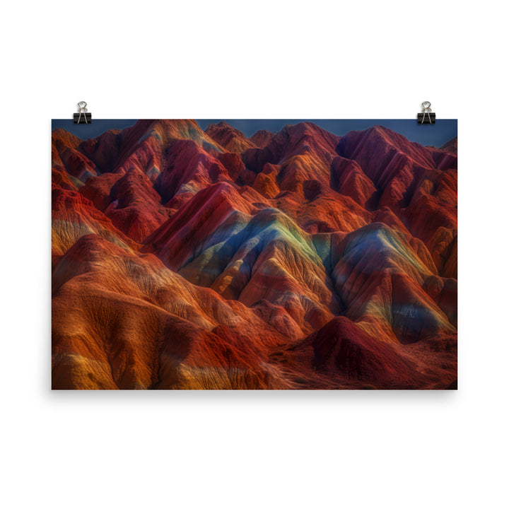 Dynamic Textures of Zhangye Danxia Landform photo paper poster - Posterfy.AI